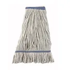 image of Winco MOP-24W Wet Mop Head, 24 oz. (680g), Loop-End, 1-1/4" Band, White