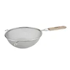 image of Winco MS3A-8S 8" Stainless Steel Fine Single Mesh Strainer, Round