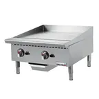image of Winco NGGD-24M 24" Countertop Manual Gas Griddle, 3/4" Steel Plate, 60.000 BTU