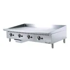 image of Winco NGGD-48M 48" Countertop Manual Gas Griddle, 3/4" Steel Plate, 120.000 BTU