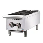 image of Winco NGHP-2 12" Countertop Gas Hotplate with (2) Burners, Infinite Controls, 50.000 BTU