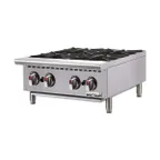 image of Winco NGHP-4 24" Countertop Gas Hotplate with (4) Burners, Infinite Controls, 100.000 BTU