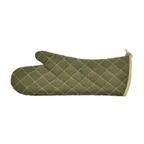 image of Winco OMF-17 17" Flame-Resistant Green & Cotton Oven Mitt 