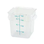 image of Winco PCSC-4C 4 Qt Square Polycarbonate Food Storage Container, Clear