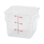 image of Winco PCSC-6C 6 Qt Square Polycarbonate Food Storage Container, Clear