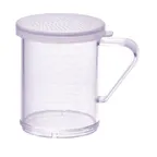 image of Winco PDG-10CS 10 Oz. Clear Polycarbonate Dredge with Small Hole Snap-On Lid