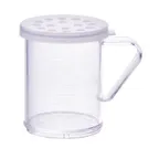 image of Winco PDG-10CXL 10 Oz. Clear Polycarbonate Dredge with Extra Large Hole Snap-On Lid
