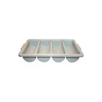 image of Winco PL-4B Plastic 4 Compartment Gray Cutlery Box