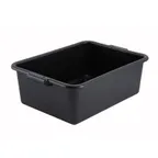 image of Winco PL-7K Black Dish Box, 1-Compartment, Polypropylene