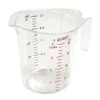 image of Winco PMCP-100 1 qt. Raised Markings Clear Polycarbonate Measuring Cup