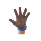 image of Winco PMG-1L Large Cut Resistant Glove , Stainless Steel, Blue Wrist Band