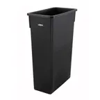 image of Winco PTC-23K Slender Trash Can, 23 Gallon, 20-1/8”L X 10-7/8”W X 29-7/8”H, HDPE, Black