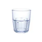 image of Winco PTSN-9 Havana Tumbler, 9 oz, Blue Ribbed SAN Plastic, Dishwasher Safe - 1 Dozen