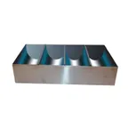 image of Winco SCB-4 4 Stainless Steel Compartment Cutlery Bin w/ 4 Compartment