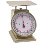 image of Winco SCLH-50 50 Lb Mechanical Dial Portion Scale, 8x8 Stainless Steel Platform, 11-2/5W x 9-1/10D x 10-1/5H