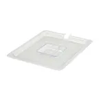 image of Winco SP7200C Clear 1/2 Size Food Pan Cover w/ Handle, Polycarbonate