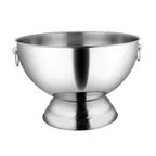 image of Winco SPB-35 Punch Bowl, 3-1/2 Gallon, Tapered, Wide, Footed, with Ring Handles