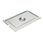 image of Winco SPCF Steam Table Pan Cover, 1/1 Size, Slotted, with Handle