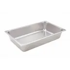 image of Winco SPF4 4" Deep Full Size Standard Weight Anti-Jam Stainless Steel Steam Table Pan 