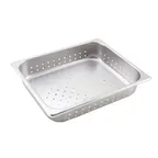 image of Winco SPJH-202PF  22 Gauge 2 1/2" Half Size Stainless Steel Perforated Steam Table Pan 
