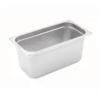 image of Winco SPJH-306 6" Deep 1/3 Size Standard Weight Anti-Jam Stainless Steel Steam Table Pan 