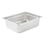 image of Winco SPJL-204 25 Gauge 4" Half Size Solid Anti-Jam Steam Table Pan