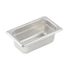 image of Winco SPJL-902 2 1/2" Deep 1/9 Size Standard Weight Anti-Jam Stainless Steel Steam Table Pan 