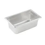 image of Winco SPJP-404 23 Gauge 4" 1/4 Size NSF Solid Anti-Jam Steam Table Pan