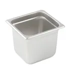 image of Winco SPJP-606 23 Gauge 6" 1/6 Size NSF Solid Anti-Jam Steam Table Pan 