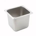 image of Winco SPS6 25 Gauge 6" 1/6 Size NSF Solid Steam Table Pan 