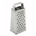 image of Winco SQG-1 Stainless Steel Tapered Box Cheese Grater w/ Handle, 4" x 3" x 9"