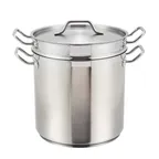 image of Winco SSDB-12S Stainless Steel Steamer/Pasta Cooker with Cover - 12 Quart