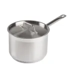image of Winco SSSP-4 4-1/2 Qt. Induction-Ready Premium Stainless Steel Sauce Pan with Cover