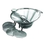image of Winco SVM-12 Large-Size 5-Qt. Food Mill w/ 5 Interchangeable Cutting Plates, 3 Lbs. Per Minute