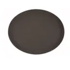 image of Winco TFG-2622N Deluxe Oval Serving Tray, 26" x 22" Brown Fiberglass Non‑Slip Surface, NSF‑Approved, No Hot Water Soak