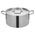 image of Winco TGSP-12 12 qt Tri-Gen™ Induction-Ready Stock Pot, 12" Dia. X 8-1/4"H, Round
