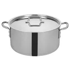 image of Winco TGSP-20 20 qt Tri-Gen™ Induction-Ready Stock Pot, 14" Dia. x 9-1/16"H, Round