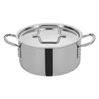 image of Winco TGSP-4  4-1/2 qt Tri-Gen™ Induction-Ready Stock Pot, 8-1/2" Dia. x 6-1/2"H, Round