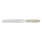 image of Winco TWPS-7 7-15/16" Blade Stainless Steel Bakery Spatula w/ White Polypropylene Handle