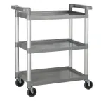 image of Winco UC-2415G 32" Polypropylene 3-Tier Gray Plastic Utility Cart