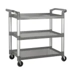 image of Winco UC-3019G 40 3/4" x 19 1/2" x 37 3/8" 3-Tier Gray Plastic Utility / Bus Cart