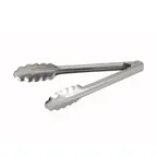 image of Winco UT-9 Utility Tongs, 9", Coiled Spring, Scalloped Edge