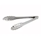 image of Winco UT-9LT Utility Tongs, 9", Coiled Spring, Scalloped Edge