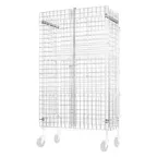 image of Winco VCG-1836 Chrome Plated Mobile Wire Security Cage, 36" x 18" x 63", Chrome Plated