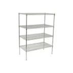image of Winco VCS-2448 - 24" x 48" x 72" Chrome Wire Shelving Unit, 4 Tiers, 48" Wide, 24" Deep - Set