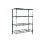 image of Winco VEXS-2448 24" x 48" x 72" Epoxy Green Wire Shelving Unit, 4 Shelves, KD, NSF, Humid‑Area - Set