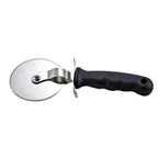 image of Winco VP-316 Large Pizza Cutter, Stainless Steel Wheel 4" Blade - Black