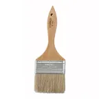 image of Winco WBR-30 3" Flat Boar Bristle Pastry Brush - Wooden Handle / Metal Ferrule 