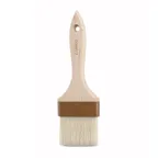 image of Winco WFB-30 3" Flat Boar Hair Pastry/Basting Brush - Wooden Handle / Plastic Ferrule 