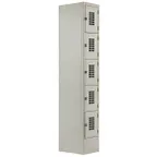 image of Winholt WL-55 Beige 1-Column Locker w/ (5) 10" x 12" x 12" Compartments, Perforated Doors